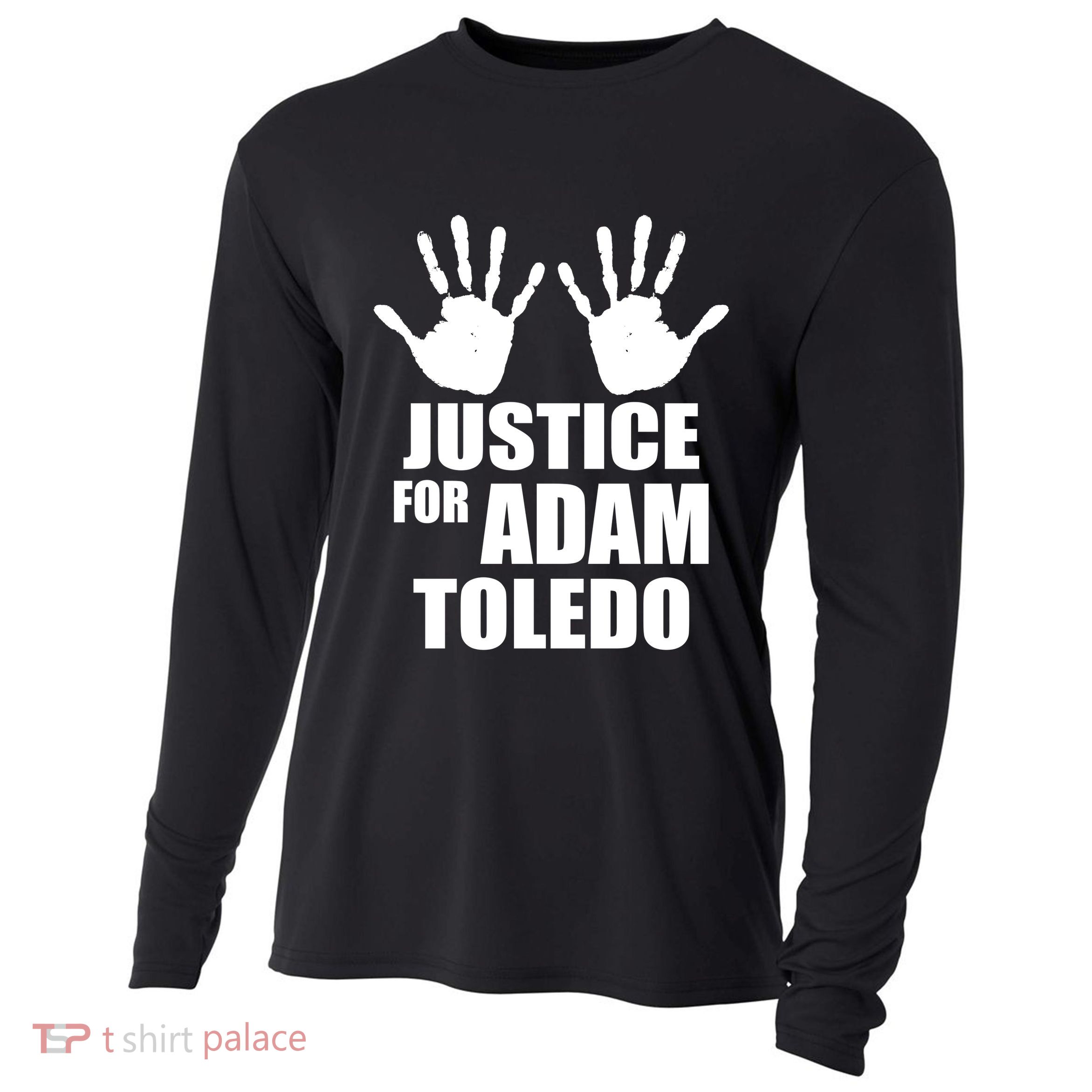 Justice For Adam Toledo Black Lives Matter Cooling Performance Long Sleeve Crew
