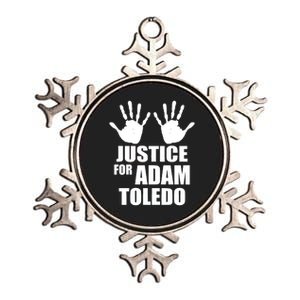 Justice For Adam Toledo Black Lives Matter Metallic Star Ornament