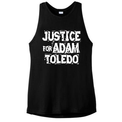 Justice for Adam Toledo BLM Black Lives Matter Ladies PosiCharge Tri-Blend Wicking Tank