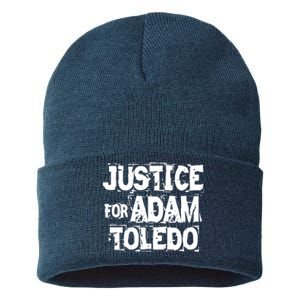 Justice for Adam Toledo BLM Black Lives Matter Sustainable Knit Beanie