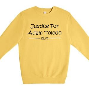 Justice For Adam Toledo BLM Hand Writing Premium Crewneck Sweatshirt