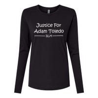 Justice For Adam Toledo BLM Hand Writing Womens Cotton Relaxed Long Sleeve T-Shirt