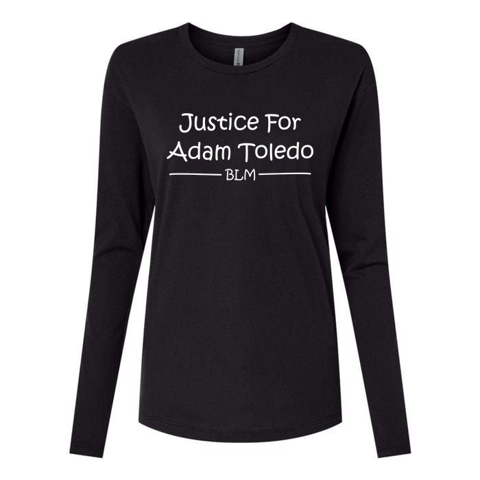 Justice For Adam Toledo BLM Hand Writing Womens Cotton Relaxed Long Sleeve T-Shirt