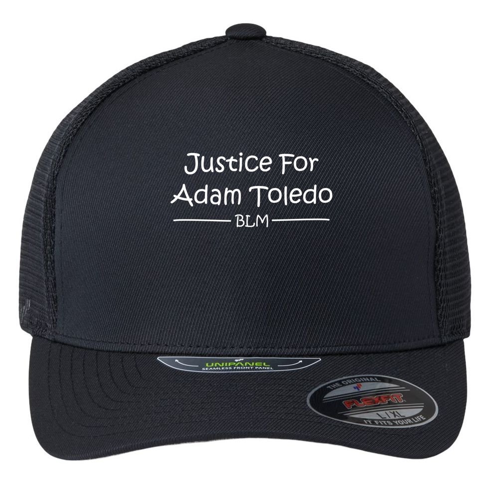 Justice For Adam Toledo BLM Hand Writing Flexfit Unipanel Trucker Cap