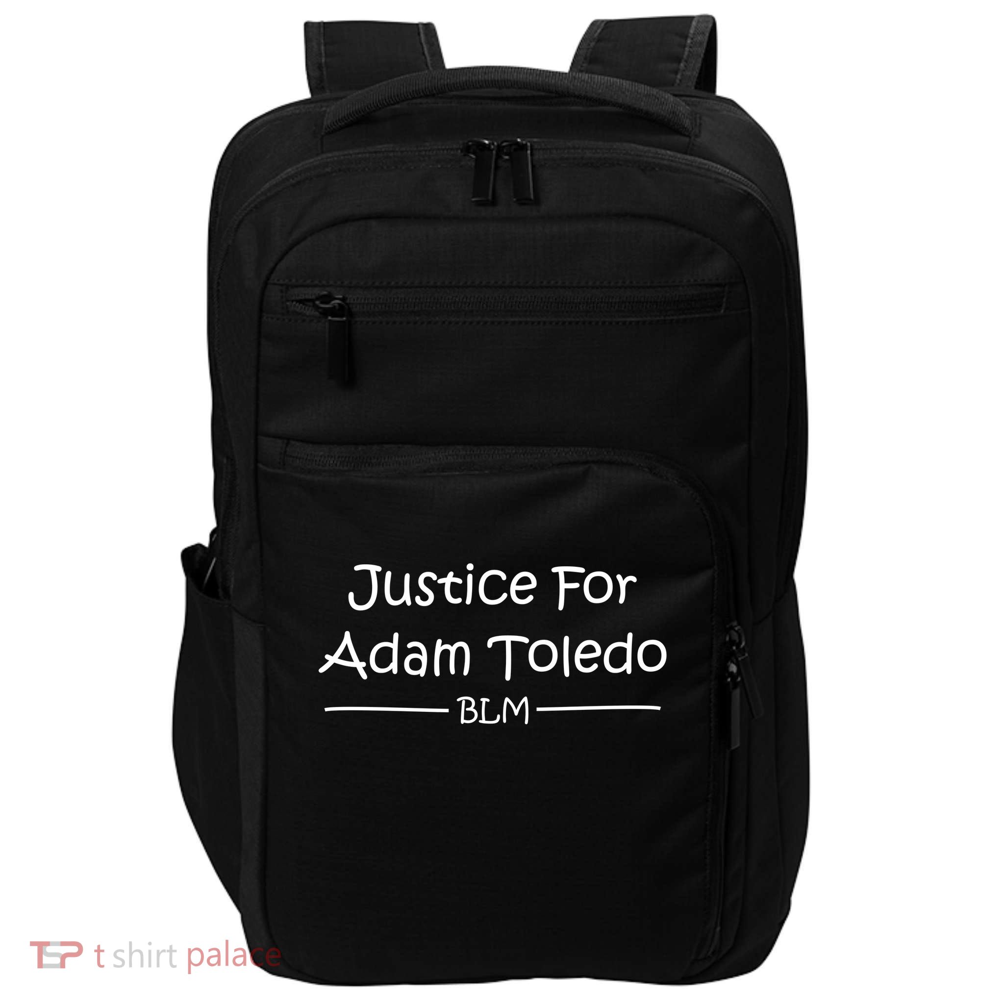Justice For Adam Toledo BLM Hand Writing Impact Tech Backpack
