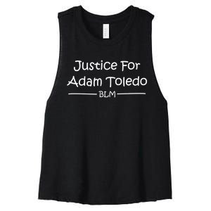 Justice For Adam Toledo BLM Hand Writing Women's Racerback Cropped Tank