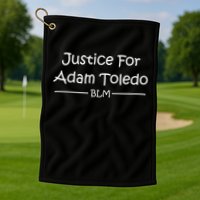 Justice For Adam Toledo BLM Hand Writing Golf Towel