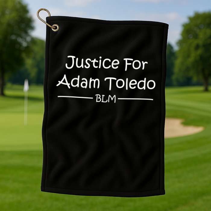 Justice For Adam Toledo BLM Hand Writing Golf Towel