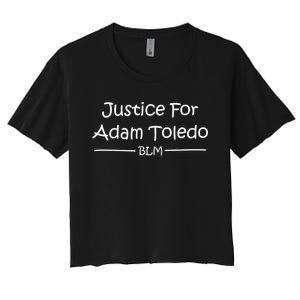 Justice For Adam Toledo BLM Hand Writing Women's Crop Top Tee