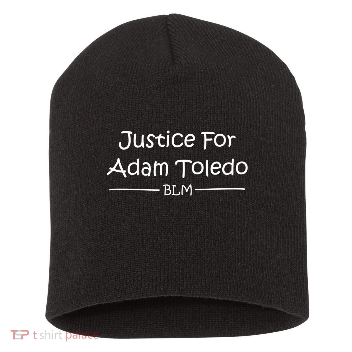Justice For Adam Toledo BLM Hand Writing Short Acrylic Beanie
