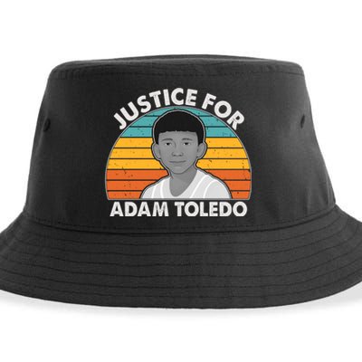 Justice For Adam Toledo Vintage Sustainable Bucket Hat