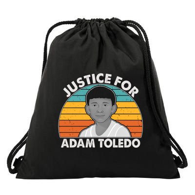 Justice For Adam Toledo Vintage Drawstring Bag