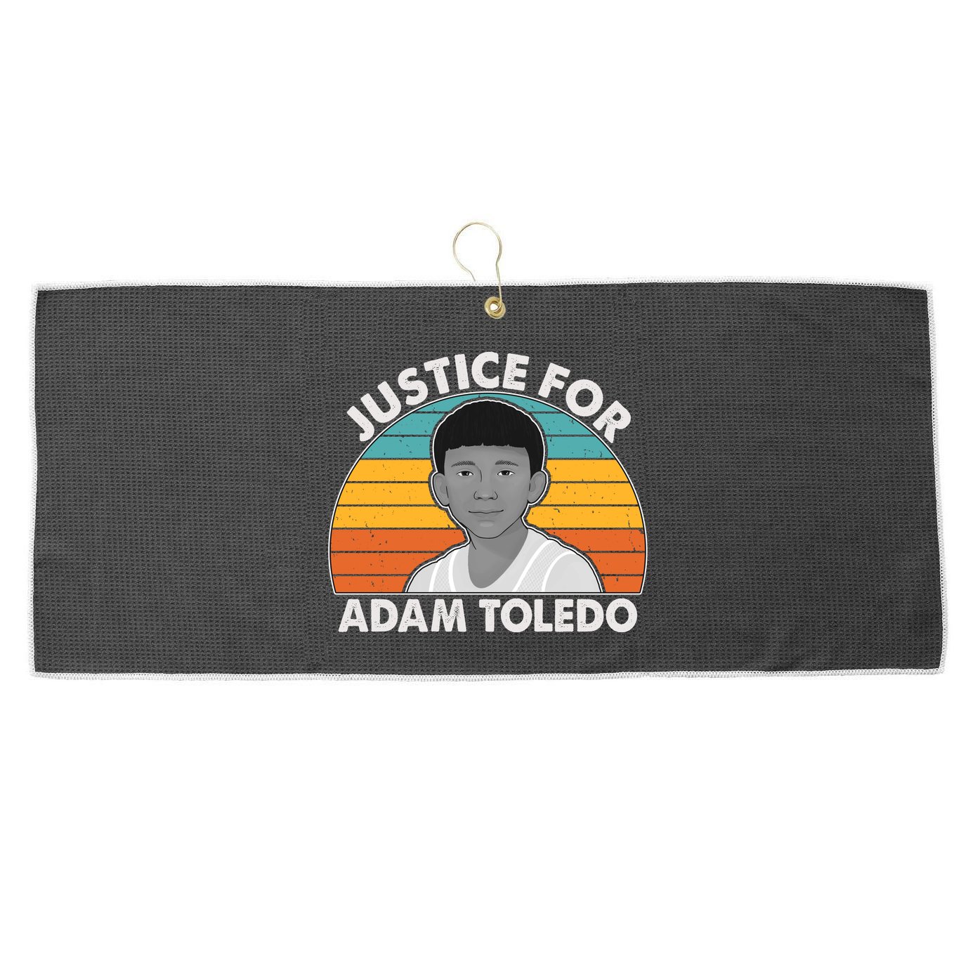 Justice For Adam Toledo Vintage Large Microfiber Waffle Golf Towel
