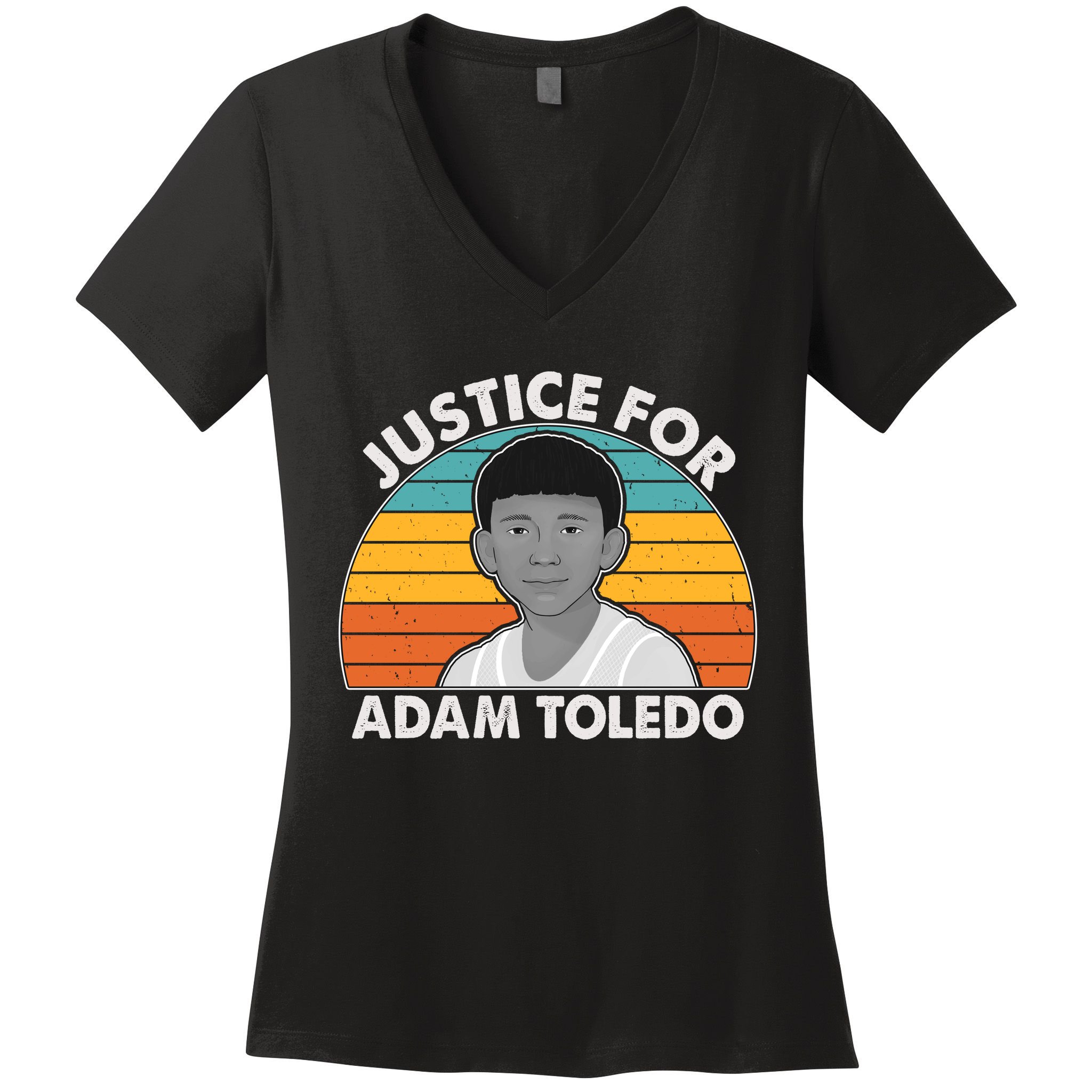 Justice For Adam Toledo Vintage Women's V-Neck T-Shirt