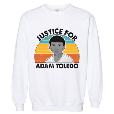 Justice For Adam Toledo Vintage Garment-Dyed Sweatshirt