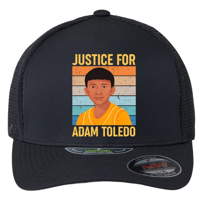 Justice For Adam Toledo Vintage Poster Flexfit Unipanel Trucker Cap