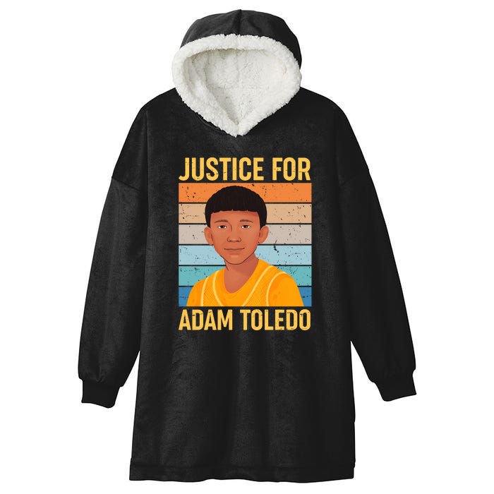 Justice For Adam Toledo Vintage Poster Hooded Wearable Blanket