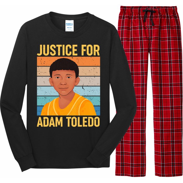 Justice For Adam Toledo Vintage Poster Long Sleeve Pajama Set