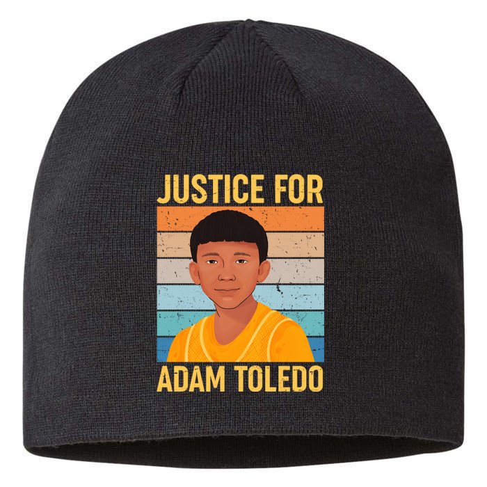 Justice For Adam Toledo Vintage Poster Sustainable Beanie