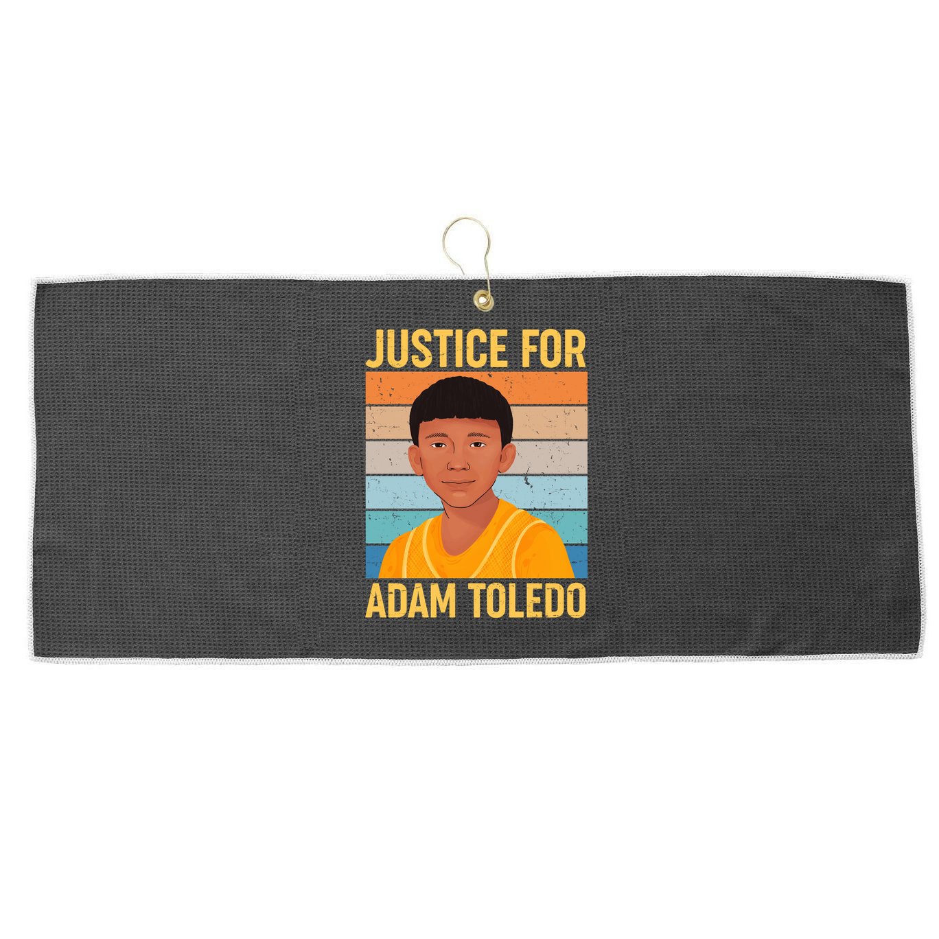 Justice For Adam Toledo Vintage Poster Large Microfiber Waffle Golf Towel
