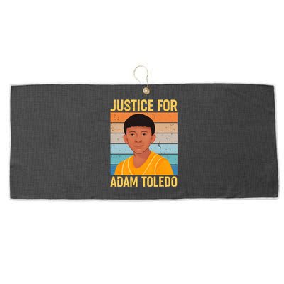 Justice For Adam Toledo Vintage Poster Large Microfiber Waffle Golf Towel