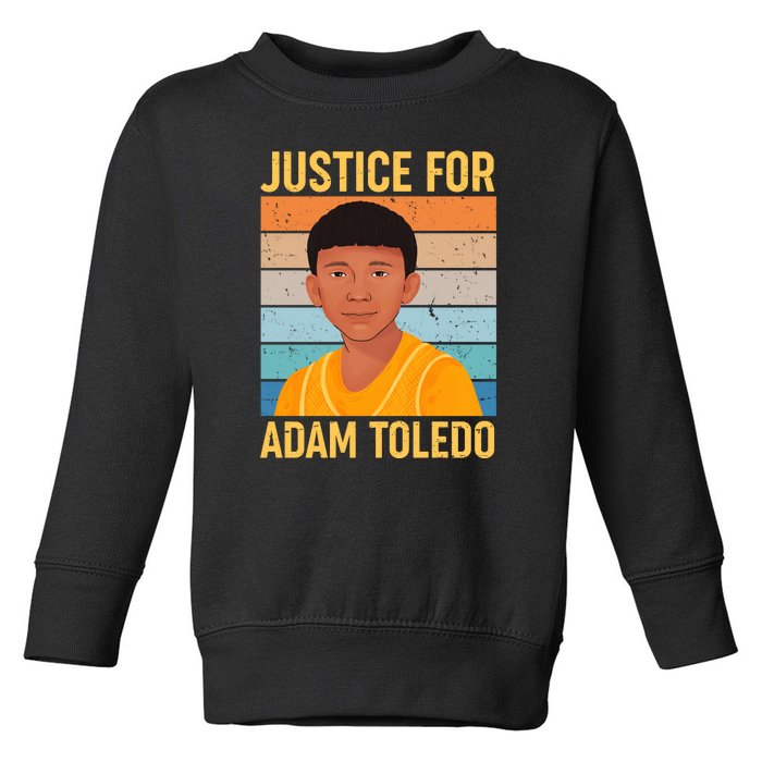 Justice For Adam Toledo Vintage Poster Toddler Sweatshirt