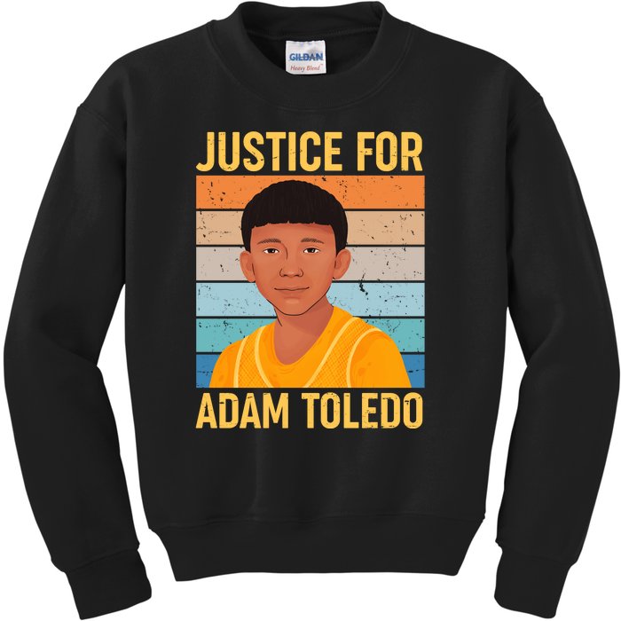 Justice For Adam Toledo Vintage Poster Kids Sweatshirt