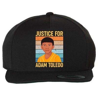 Justice For Adam Toledo Vintage Poster Wool Snapback Cap