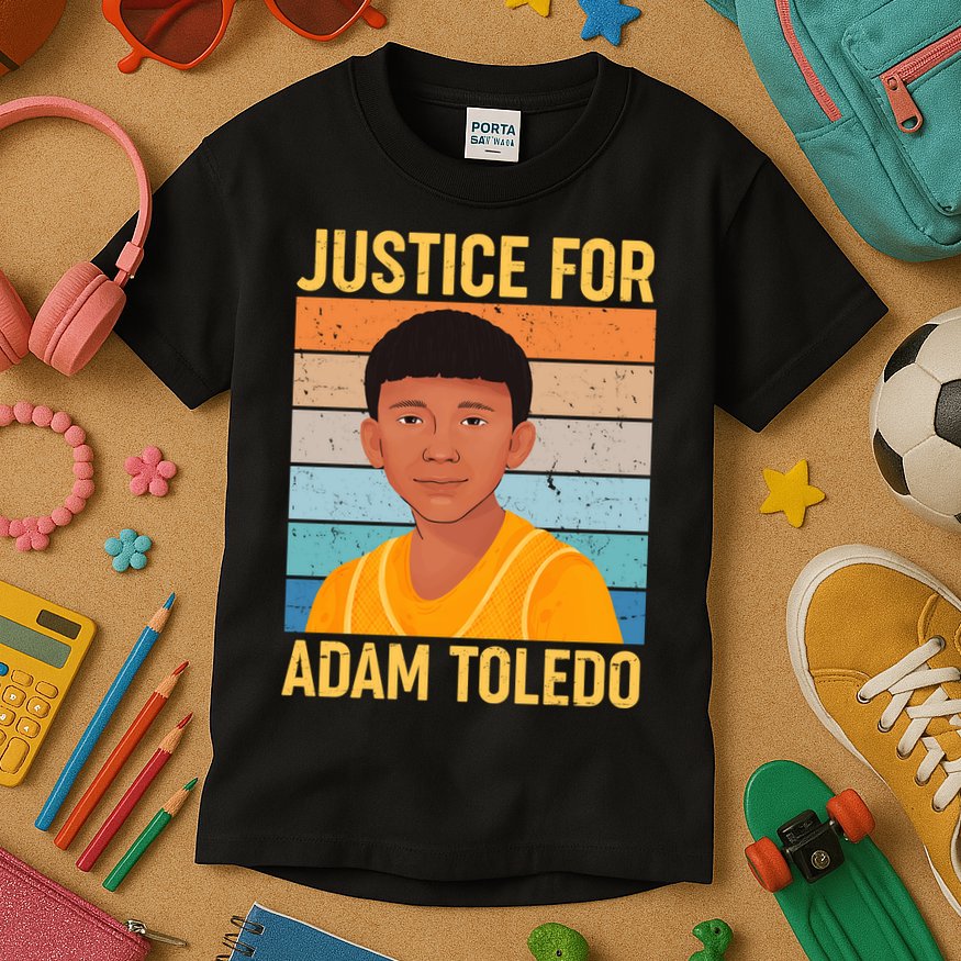 Justice For Adam Toledo Vintage Poster Kids T-Shirt