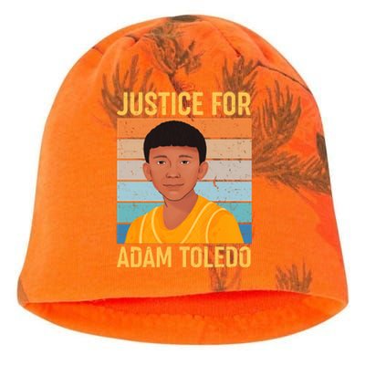 Justice For Adam Toledo Vintage Poster Kati - Camo Knit Beanie