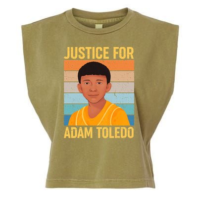 Justice For Adam Toledo Vintage Poster Garment-Dyed Women's Muscle Tee