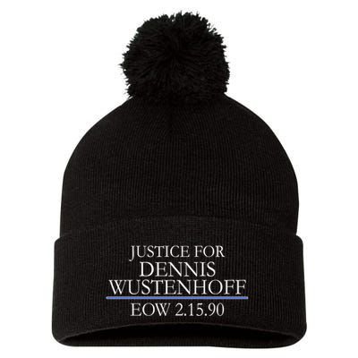 Justice For Dennis Wustenhoff EOW 2-15-90 Pom Pom 12in Knit Beanie