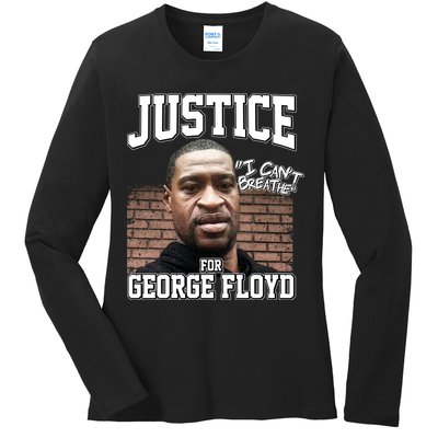 Justice For George Floyd BLM Ladies Long Sleeve Shirt