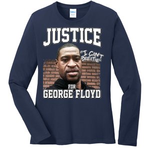 Justice For George Floyd BLM Ladies Long Sleeve Shirt