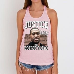 Justice For George Floyd BLM Women's Knotted Racerback Tank