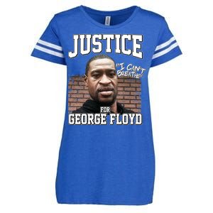 Justice For George Floyd BLM Enza Ladies Jersey Football T-Shirt