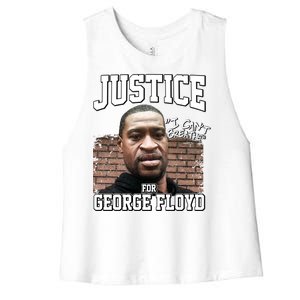 Justice For George Floyd BLM Women's Racerback Cropped Tank