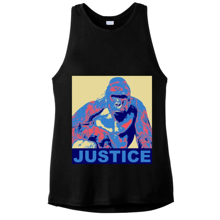 Justice For Harambe RIP Poster Ladies PosiCharge Tri-Blend Wicking Tank
