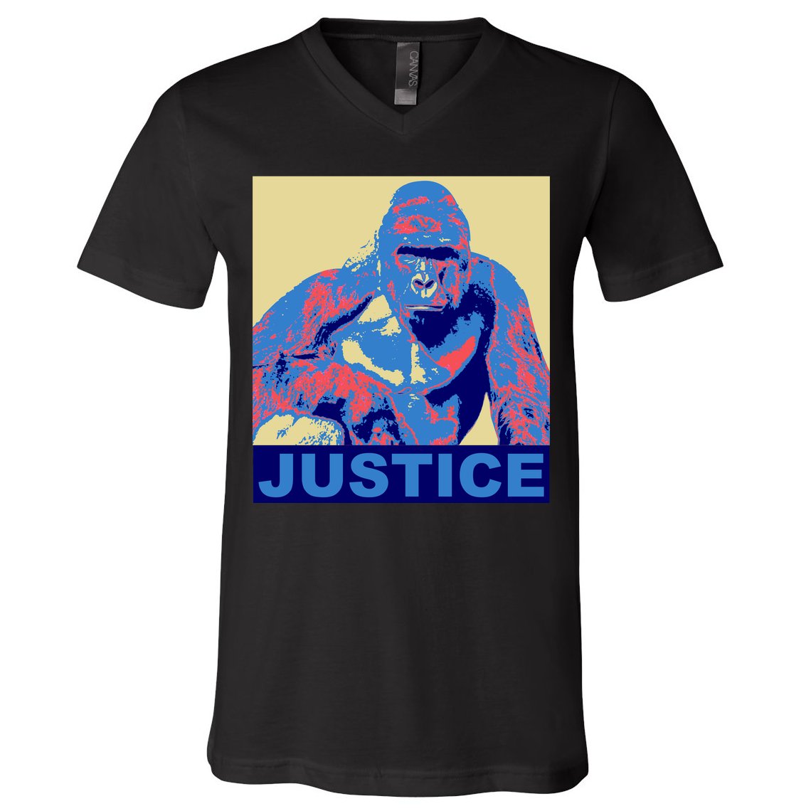 Justice For Harambe RIP Poster V-Neck T-Shirt