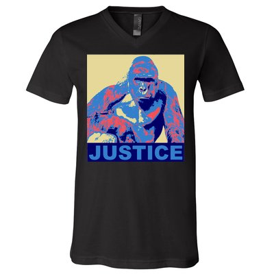 Justice For Harambe RIP Poster V-Neck T-Shirt