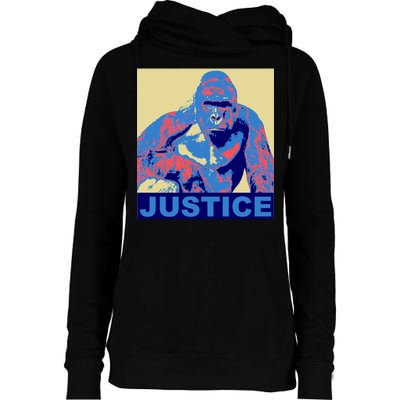 Justice For Harambe RIP Poster Womens Funnel Neck Pullover Hood