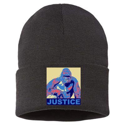 Justice For Harambe RIP Poster Sustainable Knit Beanie