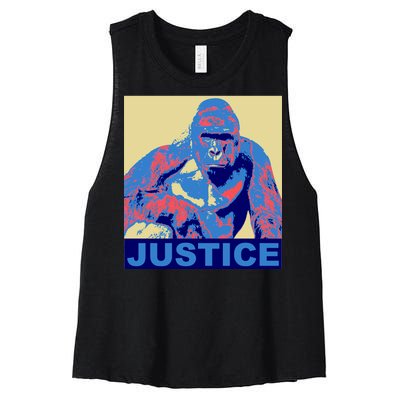 Justice For Harambe RIP Poster Women's Racerback Cropped Tank