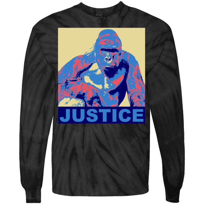 Justice For Harambe RIP Poster Tie-Dye Long Sleeve Shirt