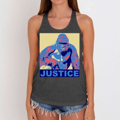 Justice For Harambe RIP Poster Women's Knotted Racerback Tank