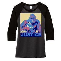 Justice For Harambe RIP Poster Women's Tri-Blend 3/4-Sleeve Raglan Shirt