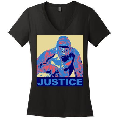 Justice For Harambe RIP Poster Women's V-Neck T-Shirt