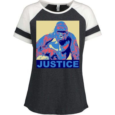 Justice For Harambe RIP Poster Enza Ladies Jersey Colorblock Tee