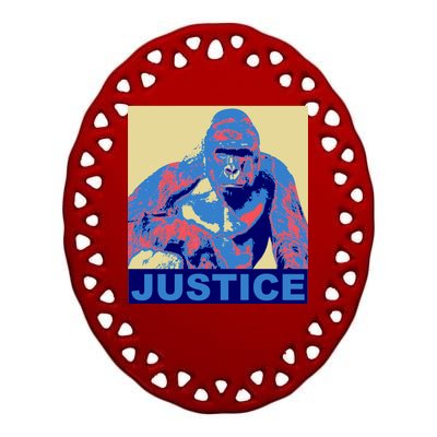 Justice For Harambe RIP Poster Ceramic Oval Ornament