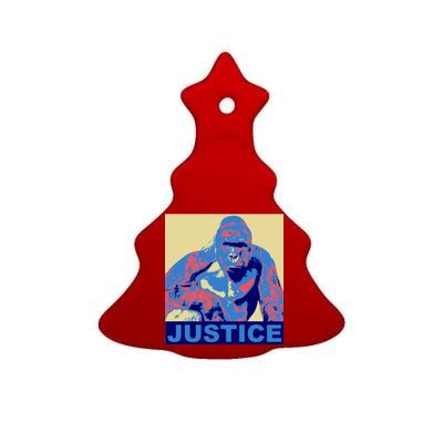 Justice For Harambe RIP Poster Ceramic Tree Ornament